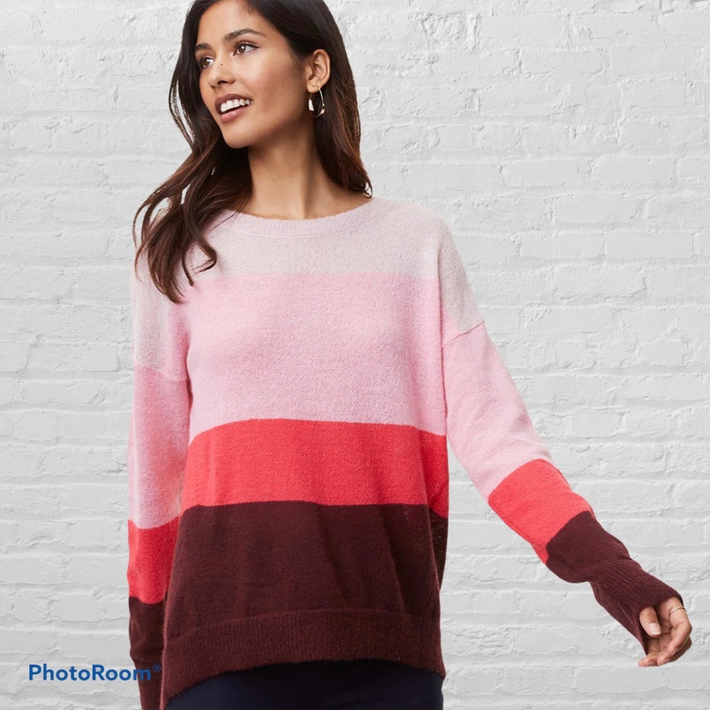 LOFT Striped Boyfriend Sweater (NWOT)